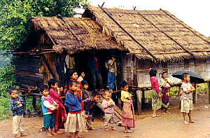 Lahu children in a Lahu hill tribe village, Mae Hong Sorn Province, Northern Thailand.